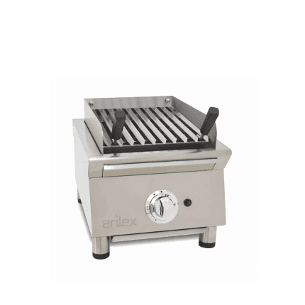 basque grill cu roca vulcanica pe gaz, gratar profesional din inox