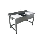 masa preparare peste inox 1900x700x850 mm blat polietilena gaura debarasare