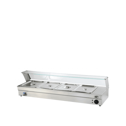 Vitrina calda de banc bain marie Beckers 4 GN 1/3 pentru horeca