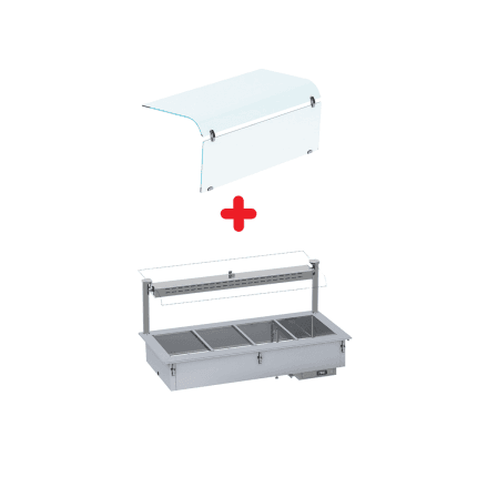 Modul cald self service drop in 4 GN 1/1 bain marie pentru autoservire horeca