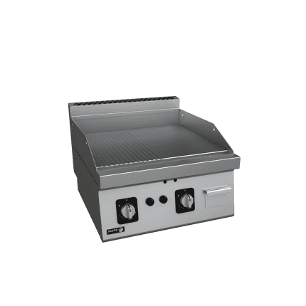 fry top mixt cromat pe gaz linia 600, suprafata neteda si striata fagor horeca