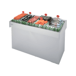 vitrina neutra prezentare peste inox 2200x950 mm
