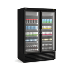 raft frigorific cu 2 usi sticla pentru expunere produse refrigerate