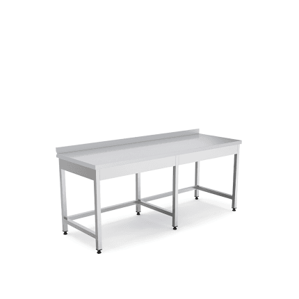 masa lucru cu rebord fara polita 140x70 cm inox profesional horeca
