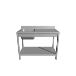 masa de lucru cu cuva incastrata dreapta inox 1600x600 mm horeca