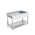 spalator o cuva dreapta cu polita inox 120x70 cm