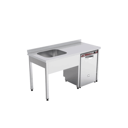 spalator cuva dreapta fara polita scurgator suspendat 140x70 cm inox horeca