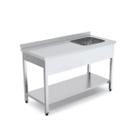 spalator cuva dreapta cu polita din inox 140x70 cm