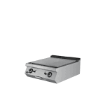 Fry-top pe gaz mixt 800 profesional, suprafata neteda si striata, echipament horeca din inox
