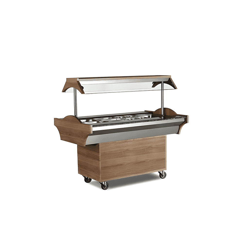 Bufet cald 4xGN 1/1 profesional pentru horeca bufet cald 4xgn 1/1 profesional cu iluminare si geam de protectie