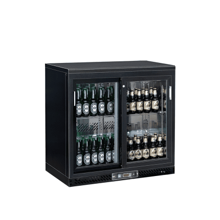 vitrina frigorifica cu 2 usi cu geam pentru sticle 223 litri horeca