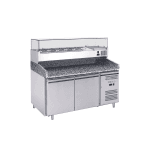 banc pizza 2 usi fara vitrina ingrediente blat granit inox 1510x800x1000 mm