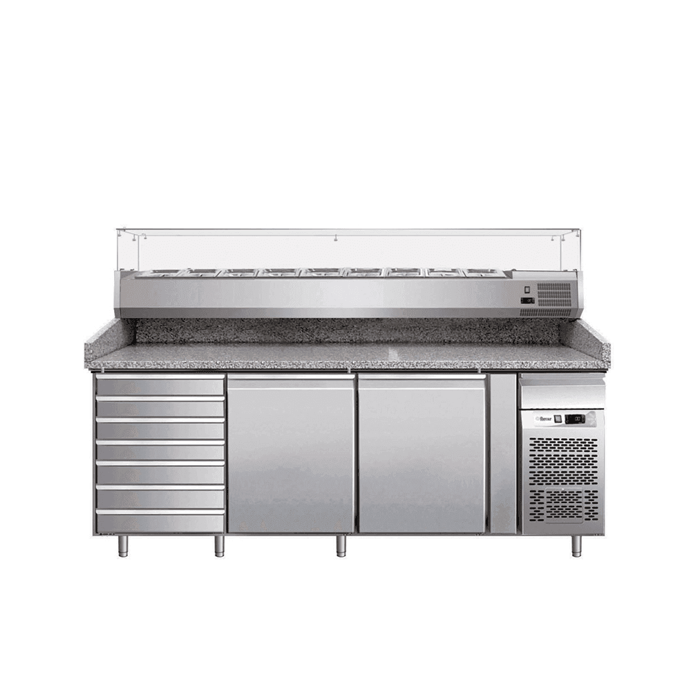 banc pizza 2 usi cu sertare fără vitrina ingrediente banc pizza 2 usi cu sertare fără vitrina ingrediente blat granit inox