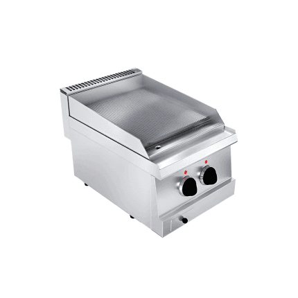 fry-top simplu striat electric de banc linia 600 profesional