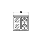 Mașină de gătit pe gaz cu 4 ochiuri, de banc Inox - imagine 3