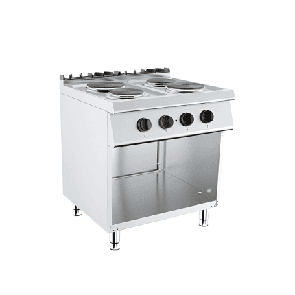 masina de gatit electrica 4 plite rotunde 7 kw suport deschis horeca