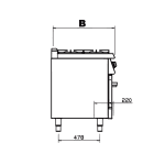 Mașină de gătit pe gaz cu 6 ochiuri, cuptor și dulap închis, linia 700 Inox - imagine 4