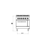 Mașină de gătit electrică cu 4 plite Ø18/Ø23 cm și cuptor GN 2/1 Inox - imagine 5