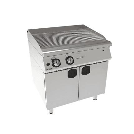 fry top dublu striat gaz cu suport inchis inox profesional horeca 12 kw