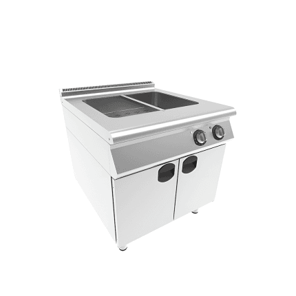 Bain marie electric 2 cuve pe dulap inchis linia 900 pentru bucatarie profesionala