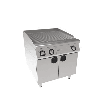 fry top dublu striat electric cu suport inchis placa striata inox profesional horeca 12 kw