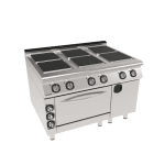 Masina de gatit electrica cu 6 plite cuptor si dulap inchis echipament horeca
