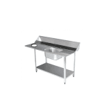 masa intrare cu o cuva 1200 mm din inox, masa pentru masina de spalat vase capota horeca