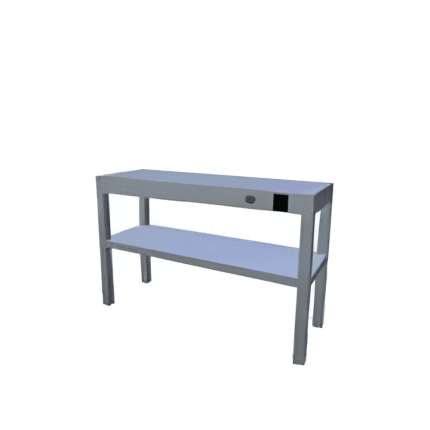 suprastructura masa inox cu 2 polite polita incalzita 1400x300x600 mm