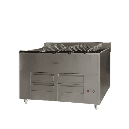 Rotisor orizontal pe carbuni fast food 20 pui Freibol cu 7 grile inox