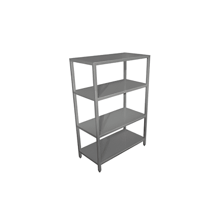 Raft inox cu 4 polite 80x50x180H mm pentru depozitare horeca