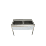 spalator profesional cu doua cuve partea stanga din inox pentru bucatarie horeca