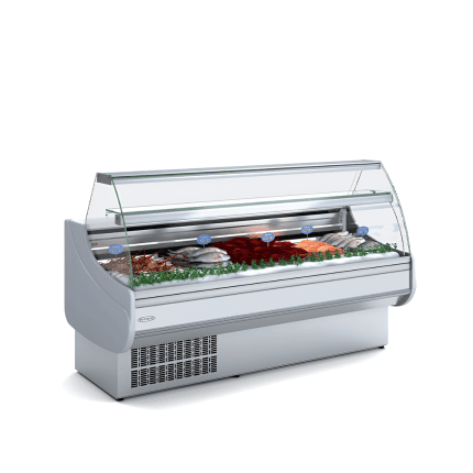 vitrina rece peste geam curb 200x94 cm pentru peste