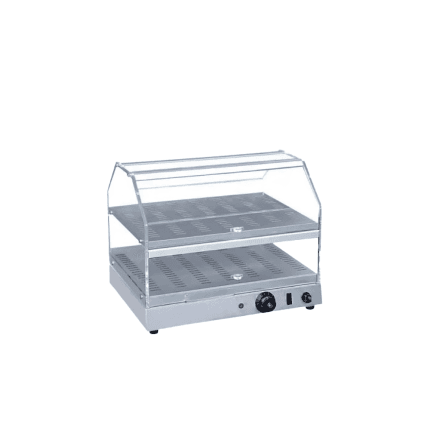 vitrina calda 2 nivele de banc, vitrina prezentare calda patiserie horeca