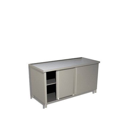 masa dulap inox cu usi glisante 1200x700 pentru bucatarie profesionala horeca